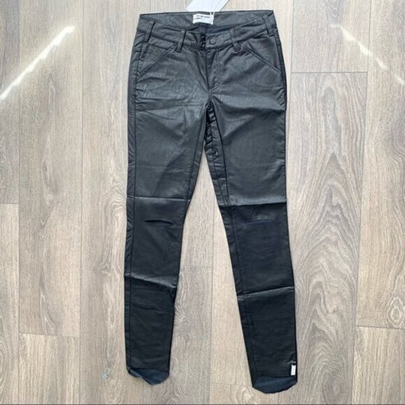 Free People One Teaspoon Apollo Pant Straight Leg Faux leather Black Size S - Picture 2 of 16